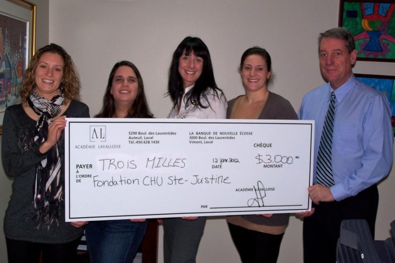 Guylaine Mireault (parent); Annie Abbruzzese (parent); Julie Lambert (conseillère, activités-bénéfice de la Fondation); Tessa Zakaïb (administratrice de l’Académie) et Francis Robidoux (directeur général de l’Académie Lavalloise). L’équipe tient à remercier particulièrement le président du comité de parent, Éric Douville (absent sur la photo).