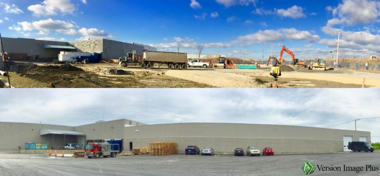 7,5 M$ pour l’agrandissement d’une usine Photo illustant l'usine avant, puis après l'ajout de 32 000 pieds carrés au bâtiment original.