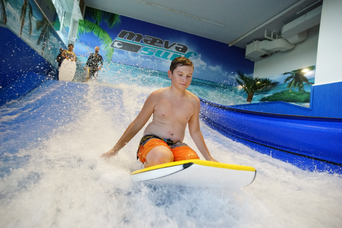Adepte de wakeboard, Thomas Garneau, 14 ans, a apprécié la vague artificielle Flowrider et ses remous propulsés à 40 km/h.