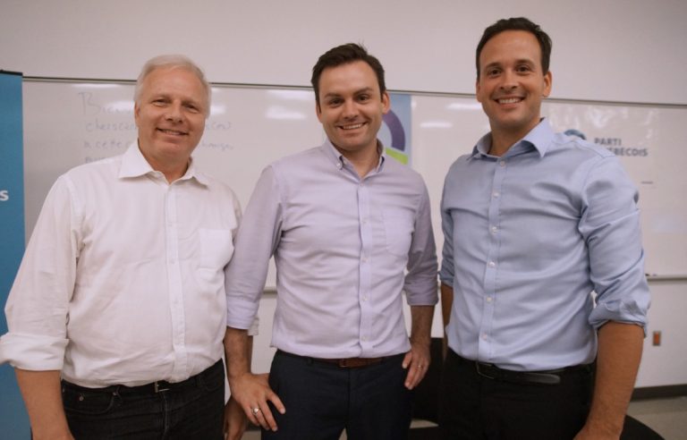 Jean-François Lisée, Paul St-Pierre Plamondon et Alexandre Cloutier ont rencontré les militants lavallois au campus de l'Université de Montréal, rue Jacques-Tétreault.