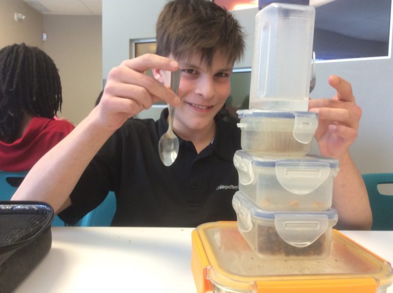 Le Collège Citoyen carbure à l’efficacité énergétique Les élèves ont apporté ustensiles et contenants réutilisables dans leur sac à lunch.