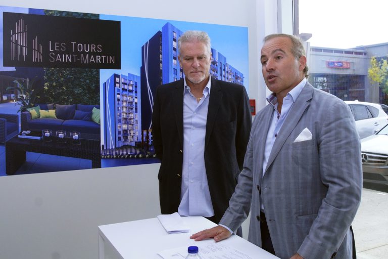 Près de 300 condos locatifs dans le secteur centre-ville Les promoteurs et constructeurs Jack Arduini et Tom Socciarelli lancent Les Tours Saint-Martin tout juste à l'est du boulevard Daniel-Johnson.