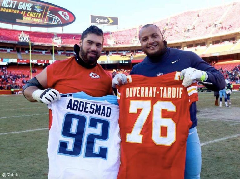 Mehdi Abdesmad a affronté un autre Québécois, Laurent Duvernay-Tardif des Chiefs de Kansas City.