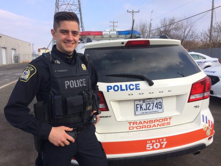 25 ans de bénévolat policier au service du don d’organe Vincent Thibault a effectué plus de 60 transports d'organes à ce jour.