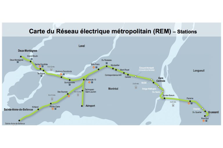 Le tracé connecterait les 5 secteurs stratégiques de la région métropolitaine au moyen de 24 stations, dont 2 situées dans l'ouest de l'île Jésus.