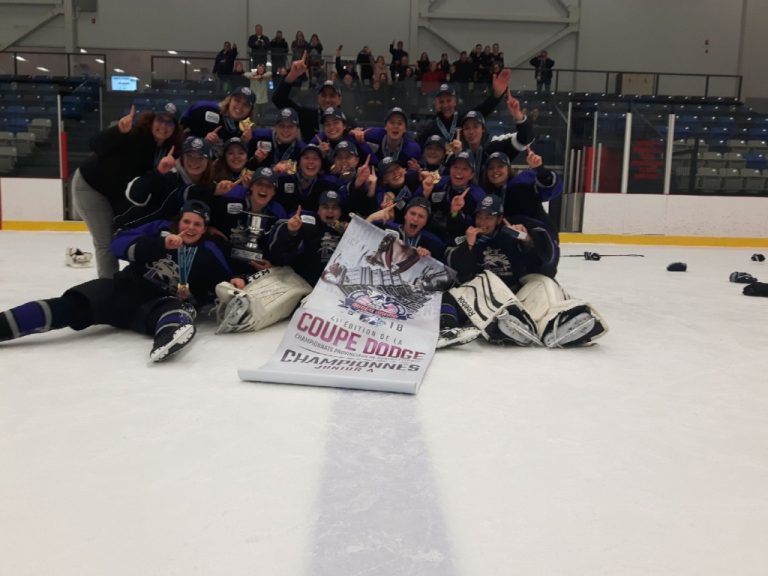 L'équipe championne est composée de Geneviève Gouin, Julie Gauthier, Rachel Valentim, Delphine Brunelle-Martin, Camille Bussières, Camille Brisebois, Noémy Brisebois, Elisabeth Kozel, Valérie Charbonneau, Maude Berthe-Thérien, Mylène Gratton, Naomie Vincent, Marilou Malo, Victoria Taddeo, Mélodye Lepage et Marie-Claude Brosseau.