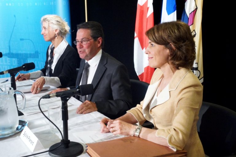 Les membres de la CMQ se présentent Les trois membres nommés par la Commission municipale du Québec (CMQ), Sandra Bilodeau, Florent Gagné et Sylvie Piérard.