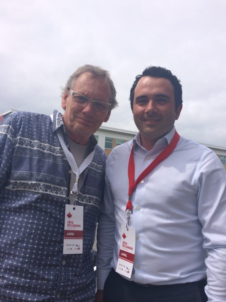 De l’action toute la journée pour la Fête du Canada Claude Viau, producteur délégué, et Mathieu Brunet, président du comité Fête du Canada de Laval. (Photo TC Media - Archives)