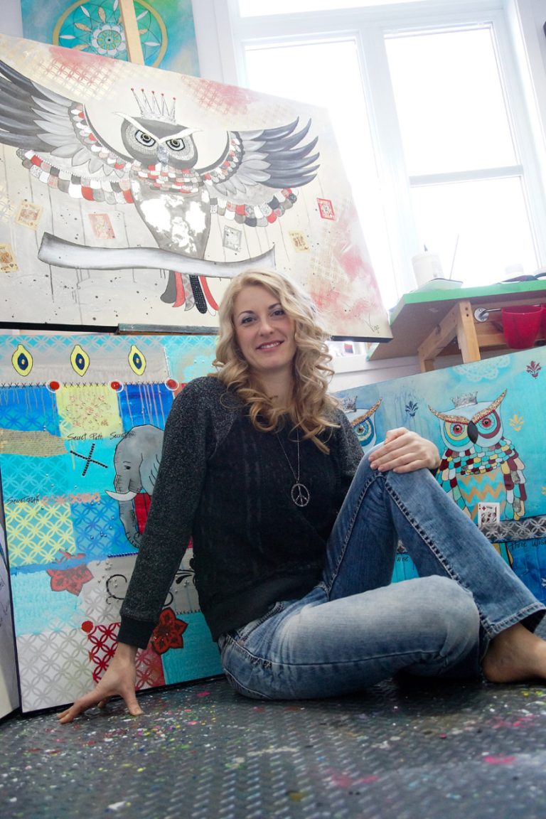 Présentes depuis deux ans au Luxart, rue Saint-Paul, dans le Vieux-Montréal, les oeuvres de Geneviève Gauthier, de son nom d’artiste Vigo, se retrouvent aussi à la Galerie Perreault, dans la ville de Québec, depuis décembre dernier.(Photo: Mario Beauregard) 