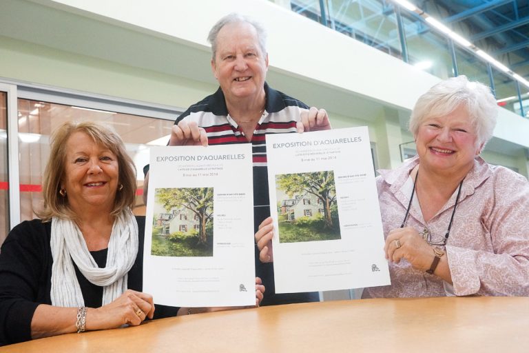 Quatre jours d’aquarelle au Centre d’Art Ste-Rose Michèle Boudreau, René Desmarais et Jeannine Desmarais de l'Atelier d'aquarelle Le Partage. (Photo: Mario Beauregard)