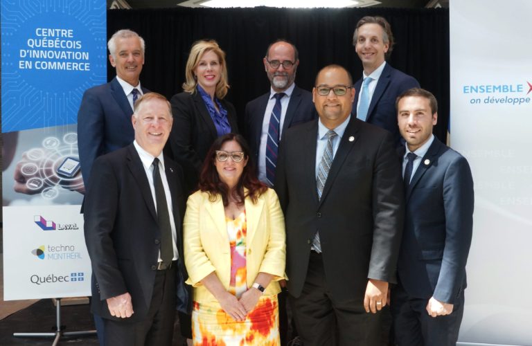 Étaient notamment présents au lancement du Centre québécois d'innovation en commerce, le maire Marc Demers, la pdg de TechnoMontréal, Lidia Divry, les députés Saul Polo et Jean Habel, le directeur général adjoint au développement économique à Laval, Marc Tremblay, le dg de Ville, Serge Lamontagne, et le vice-président principal développement de l'Est du Canada chez Cadillac Fairview, Brian G. Salpeter.