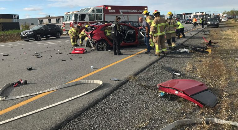 Accident violent sur l’autoroute 15