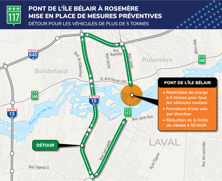 Mesures préventives sur le pont de l’île Bélair