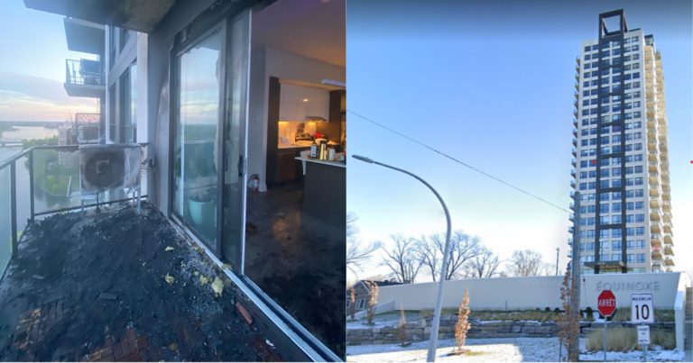 Évacuation importante après un feu causé par des chandelles Incendie Tour Équinoxe Lévesque Ouest