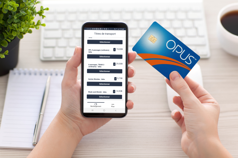 Projet pilote d’achat de titres sur carte OPUS avec téléphone intelligent