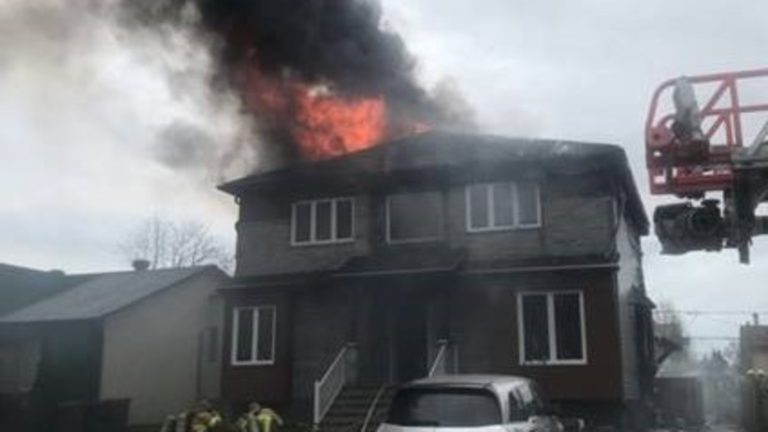 Incendie feu BBQ barbecue rue Gosselin Chomedey